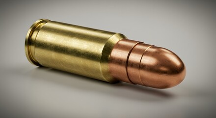 Ammunition Bullet Detail on Grey Background