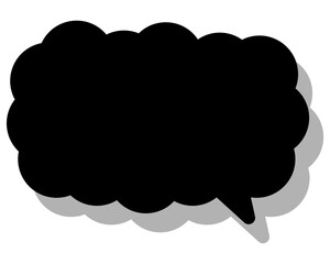 シンプルなカラーの吹き出し　細長い雲形