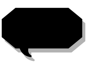 シンプルなカラーの吹き出し　細長い雲形