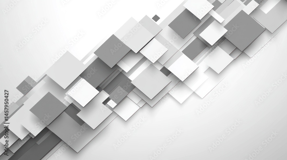 Aufkleber abstract 3d geometric pattern with grey and white squares for backgrounds