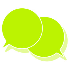 シンプルなカラーの吹き出し　重なる会話