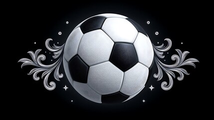 Fototapeta premium Majestic Soccer Ball Classic Design with Elegant Crest.