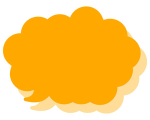 シンプルなカラーの吹き出し　丸みのある雲形