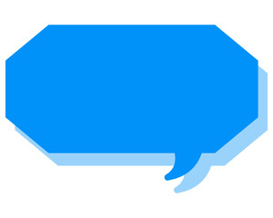 シンプルなカラーの吹き出し　細長い雲形