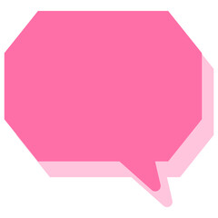 シンプルなカラーの吹き出し　角のある八角形