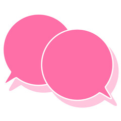 シンプルなカラーの吹き出し　重なる会話