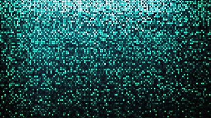 Abstract Teal Pixelated Mosaic: A Digital Art Background
