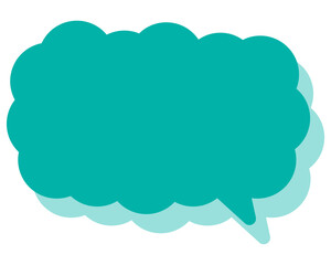 シンプルなカラーの吹き出し　細長い雲形