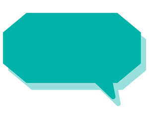 シンプルなカラーの吹き出し　細長い雲形