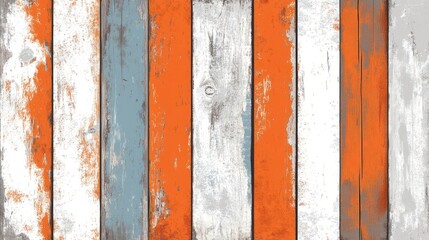 Distressed Wood Planks Texture Background with Vibrant Color Palettes