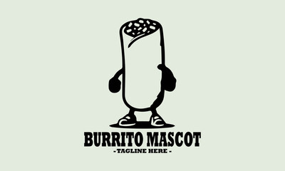 Retro cartoon funny burritos characters mascot vector illustration and logo mascot burritos characters design