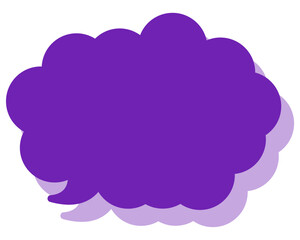 シンプルなカラーの吹き出し　丸みのある雲形