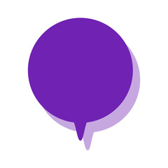 シンプルなカラーの吹き出し　丸形の下向き