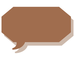 シンプルなカラーの吹き出し　細長い雲形