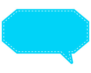 シンプルなカラーの吹き出し　細長い八角形