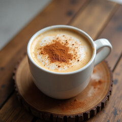 Fototapeta premium cup of cappuccino with cinnamon