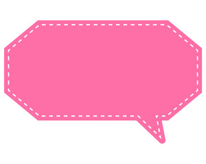 シンプルなカラーの吹き出し　細長い八角形