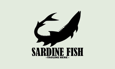 Obraz premium illustration sketch of sardine clean white background, sardine fish illustration vector design and sardine fish logo icon