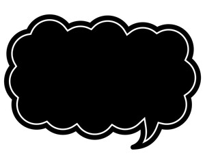 シンプルなカラーの吹き出し　細長い雲形