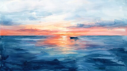 Fototapeta premium The light of the sunset on the calm sea