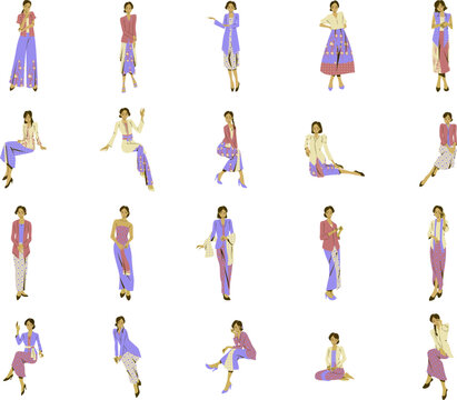 Traditional Character Illustration Fashion