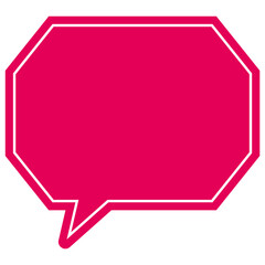 シンプルなカラーの吹き出し　角のある八角形