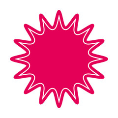 シンプルなカラーの吹き出し　丸みのあるギザギザした形