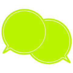 シンプルなカラーの吹き出し　重なる会話