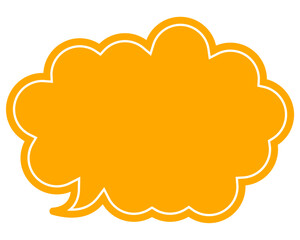 シンプルなカラーの吹き出し　丸みのある雲形