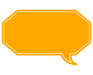 シンプルなカラーの吹き出し　細長い雲形