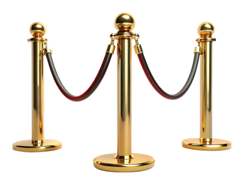 Elegant Gold Stanchions with Velvet Rope: Perfect for Events