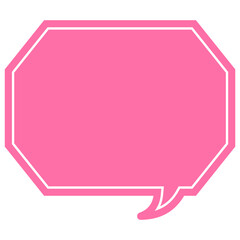 シンプルなカラーの吹き出し　角のある八角形