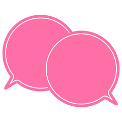 シンプルなカラーの吹き出し　重なる会話