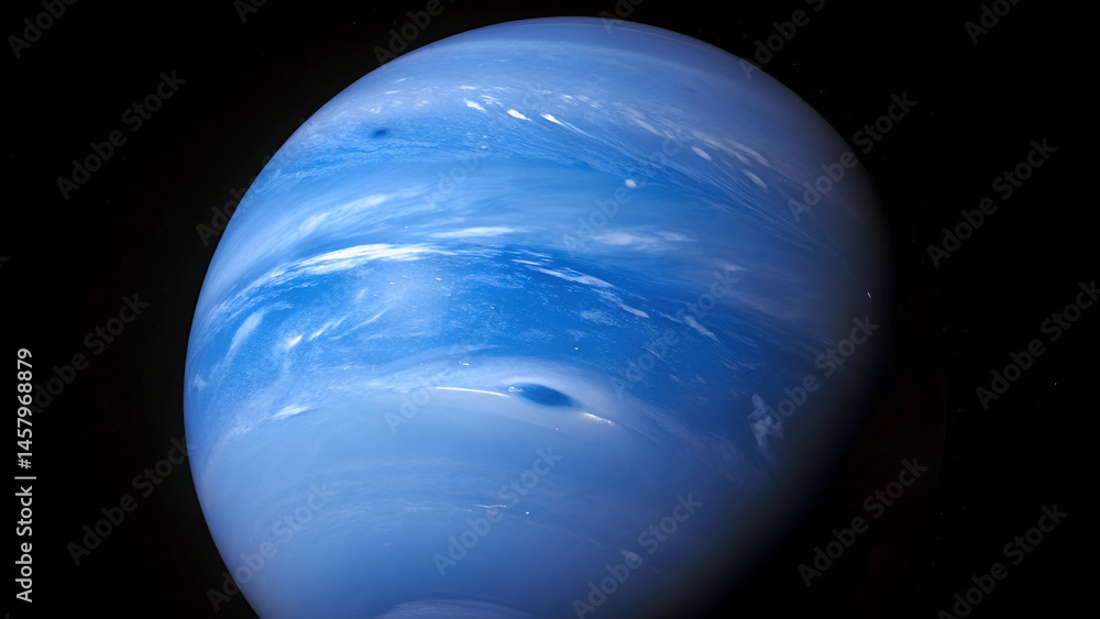 Canvas Prints deep blue planet neptune with visible cloud bands
