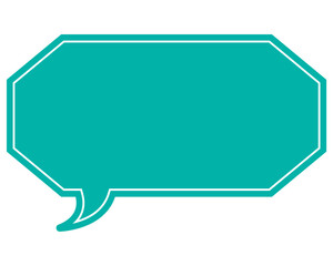 シンプルなカラーの吹き出し　細長い雲形