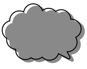 シンプルな線がずれた吹き出し　丸みのある雲形