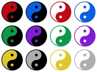 太陰太極図 カラフルアイコン2種セット