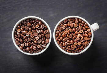 Fototapeta premium Comparison of Arabica Robusta coffee