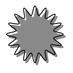 シンプルな線がずれた吹き出し　丸みのあるギザギザした形