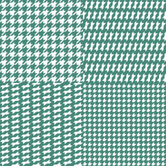 Green Garden Houndstooth Pattern Set – Classic Seamless Textile Design