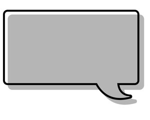 シンプルな線がずれた吹き出し　四角形