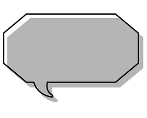 シンプルな線がずれた吹き出し　細長い八角形