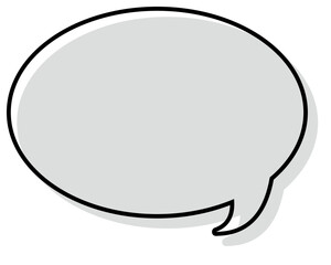 シンプルな線がずれた吹き出し　丸形