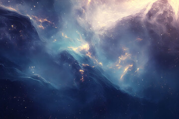 Fototapeta premium A captivating view of swirling cosmic nebulae.