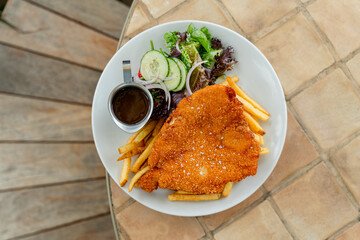 Chicken Schnitzel With Fries