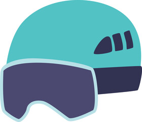 Snowboarder protective helmet vector illustration