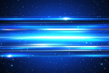 Abstract glowing blue horizontal lines on a dark background