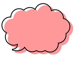 シンプルな線がずれた吹き出し　丸みのある雲形