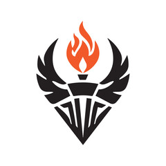 Torch Logo Design Graphic Illustration