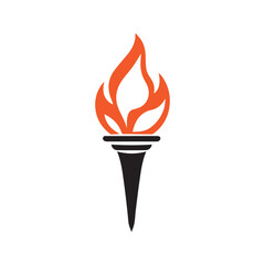 Torch Logo Design Graphic Illustration